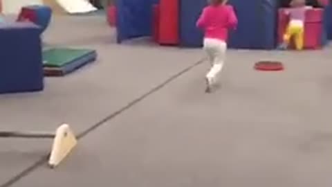 Collab copyright protection - toddler pink shirt gym run fail
