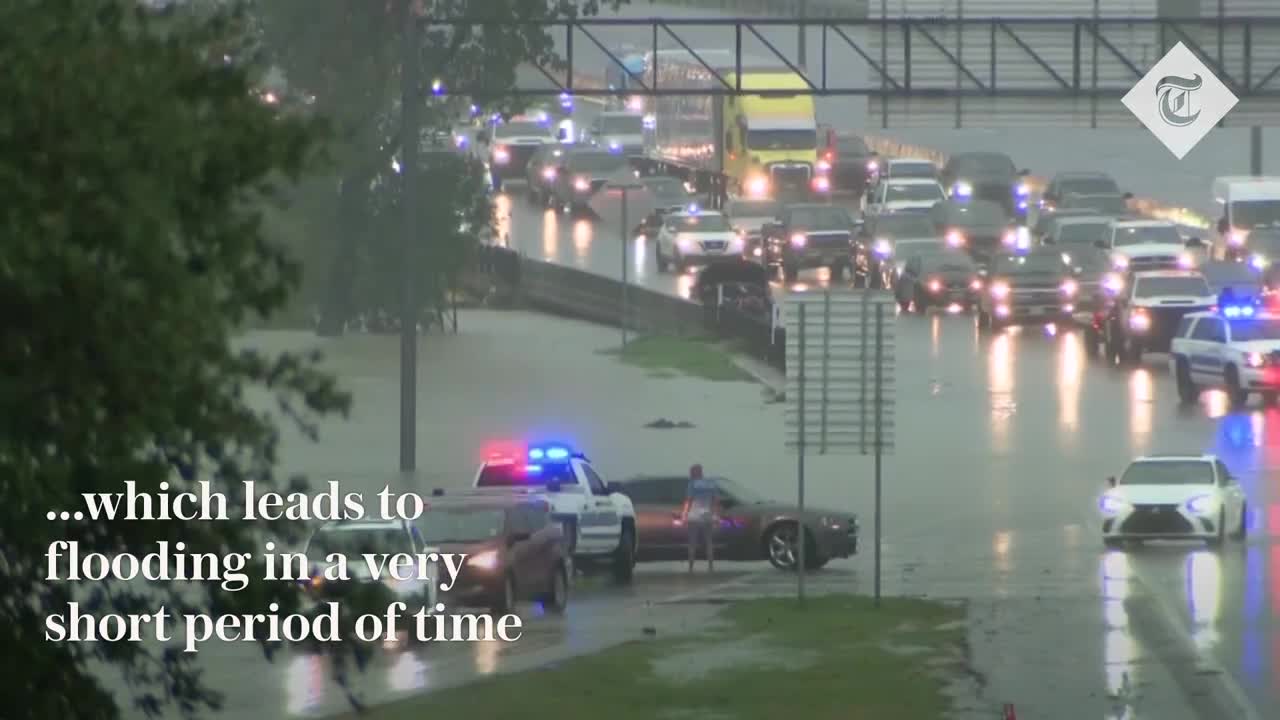 Cars submerged in flash floods as Texas sees heaviest rainfall since 1932