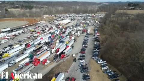 Drone footage shows The Peoples Convoy in Hagerstown MD