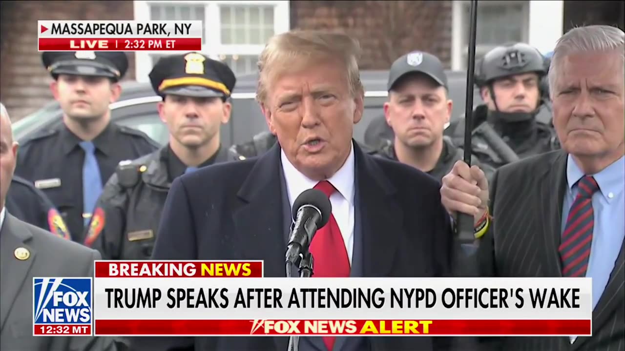 Trump Calls For Tougher Prosecutions After Visiting Wake Of Slain NYPD Officer