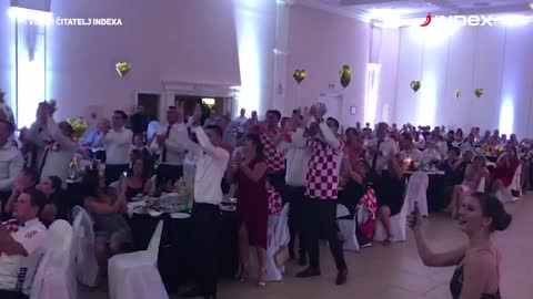 Gledanje utakmice između Hrvatske i Rusije na svadbi u Jastrebarskom