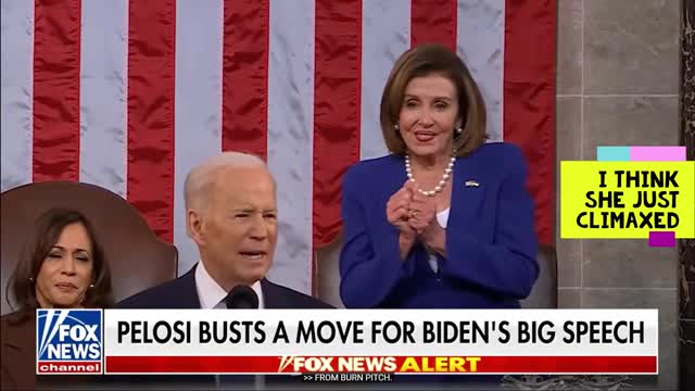 Pelosi gives biden a hand job