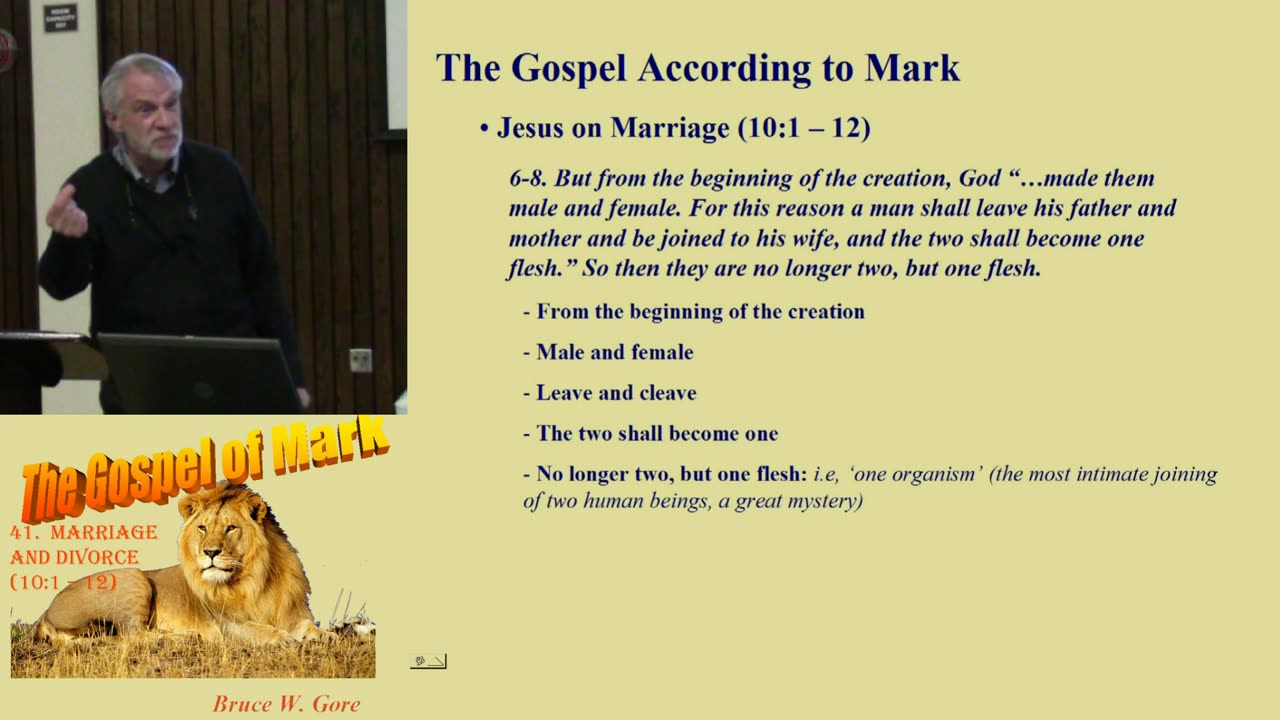 41. Jesus on Marriage and Divorce (Mark 10:1-12)