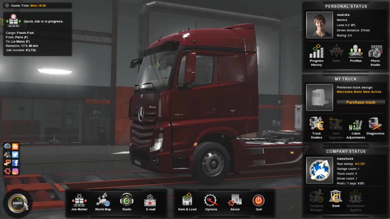 The first stream or video an Game with EURO TRUCK SIMULATOR 2 😁😎