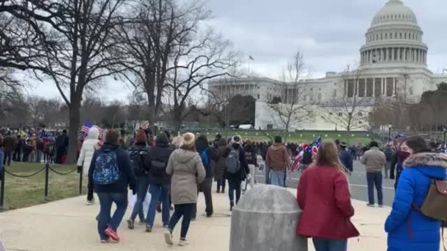 The beginning of the protest at the Capitol