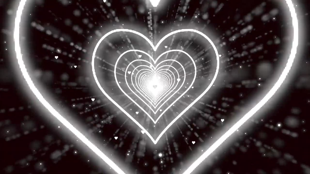 123. Heart Tunnel🤍White Heart Background Neon Heart Background Video