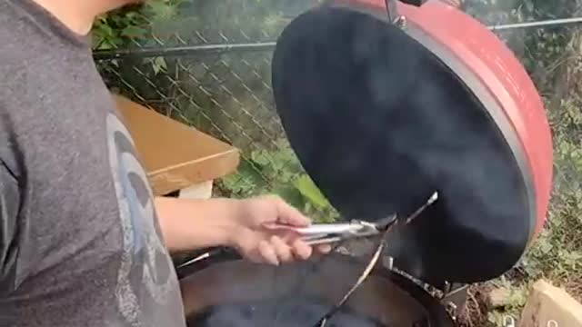 Setting Up My Kamado Grill To Smoke a Pork Butt