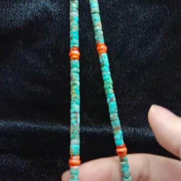 Turquoise orange Spiny oyster Shells Southwestern Navajo Gemstone Necklace 04