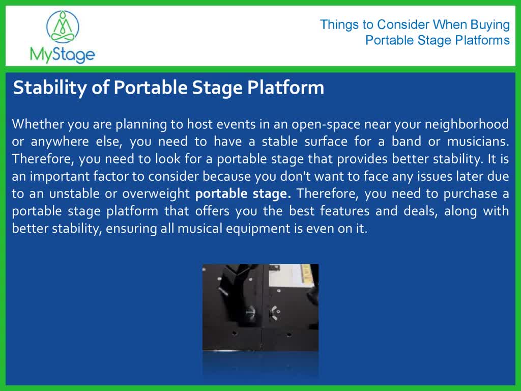 Things to Consider When Buying Portable Stage Platforms