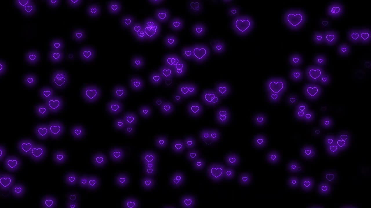 021. Fly Up💜Neon Light Heart Heart Background Video Loop Animated Background Wallpaper Heart