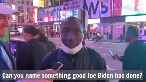 Name something good Joe Biden has done as President? - at Times Square