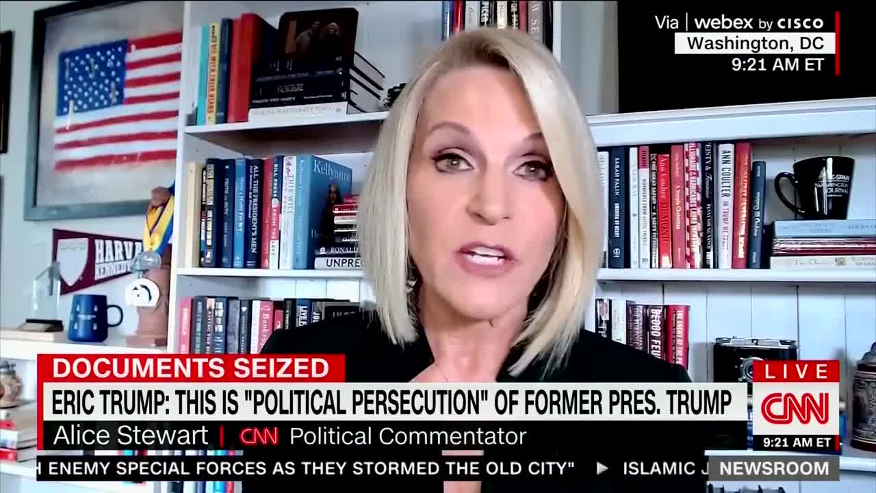 Political commentator Alice Stewart on August 9: “Anything short of finding the nuclear codes at Mar-a-Lago is going to hugely backfire on the Biden administration”