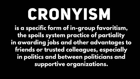 Cronyism 10/3/2023