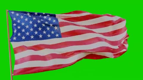 American flag green screen allowed