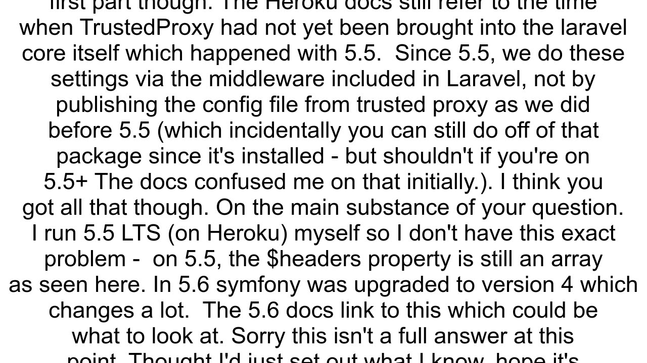 How to configure trusted proxy middleware for Heroku on Laravel 56