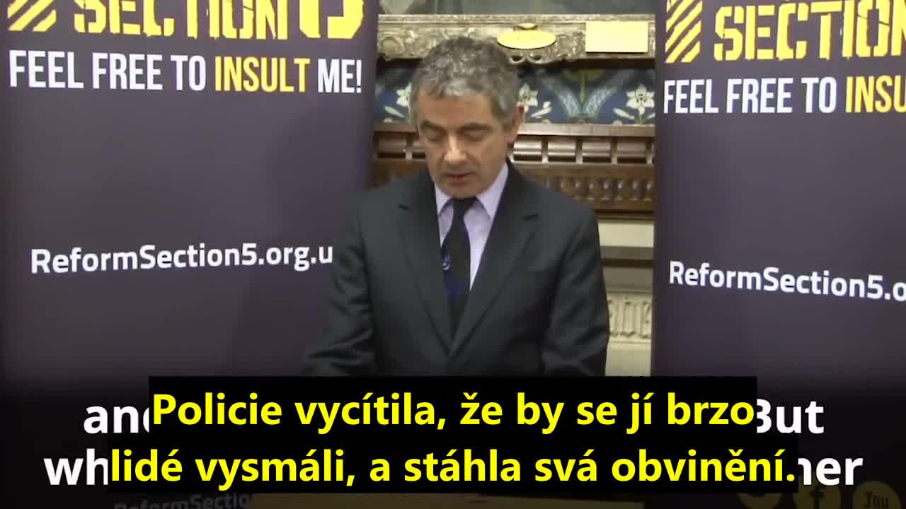 Rowan Atkinson o svobodě slova