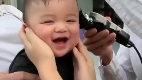 baby haircut reaction!!!