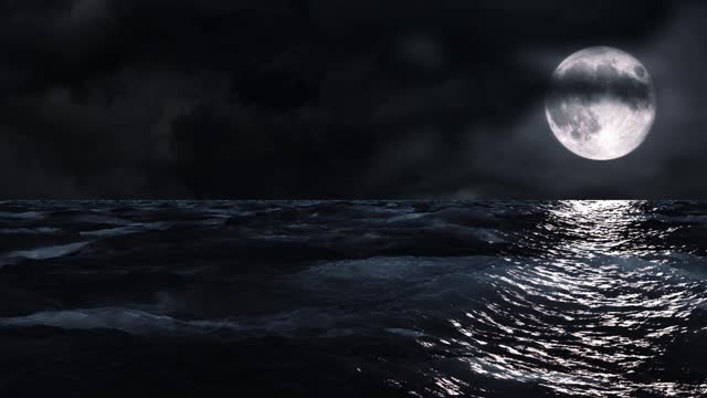 Moon and sea