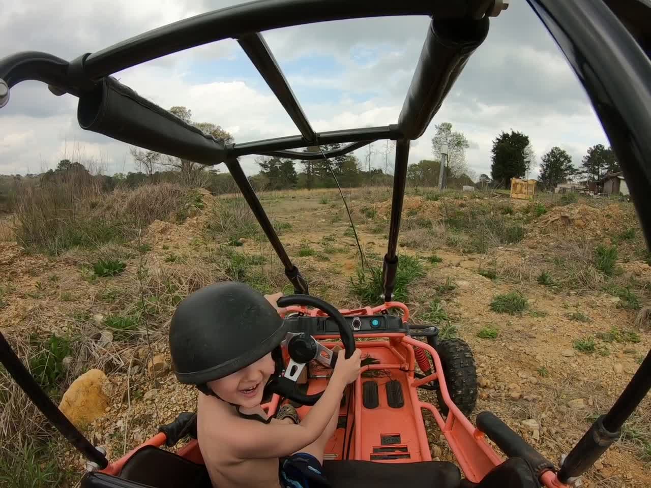 Fearless Kid Goes For a Bumpy Go-Kart Ride