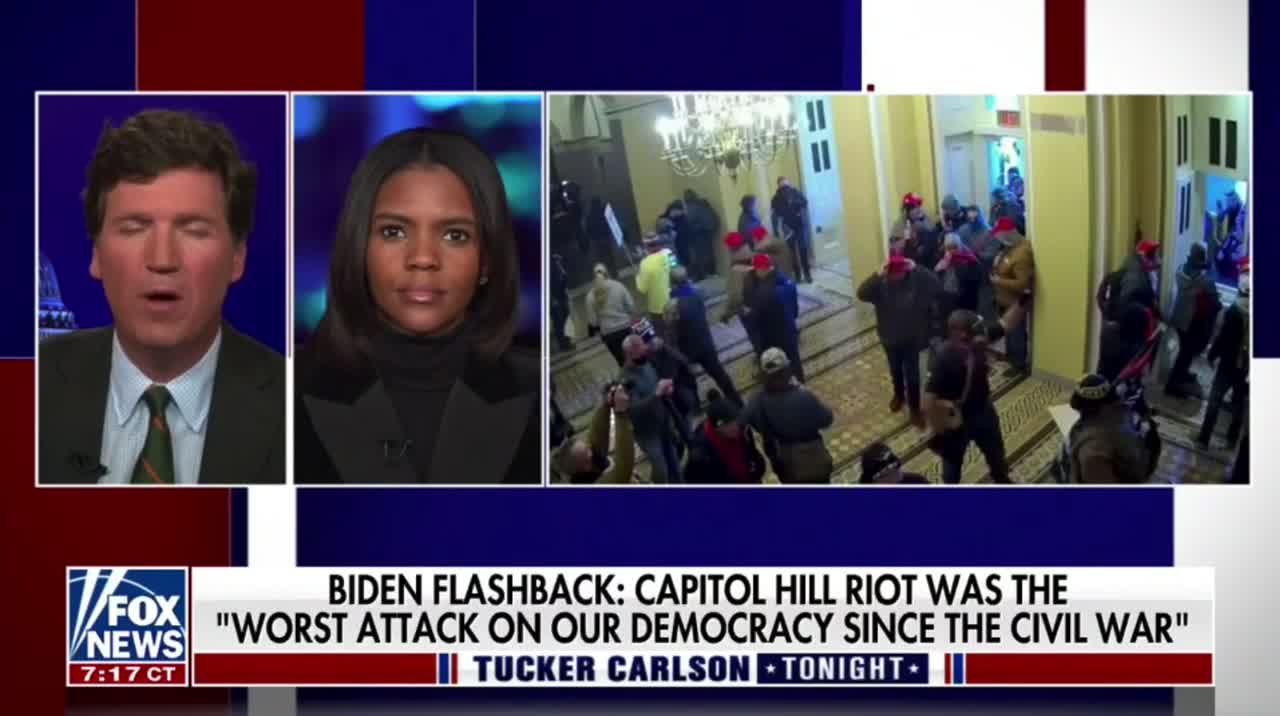 Candace Owens and Tucker Carlson discuss new footage from the Jan. 6 riot