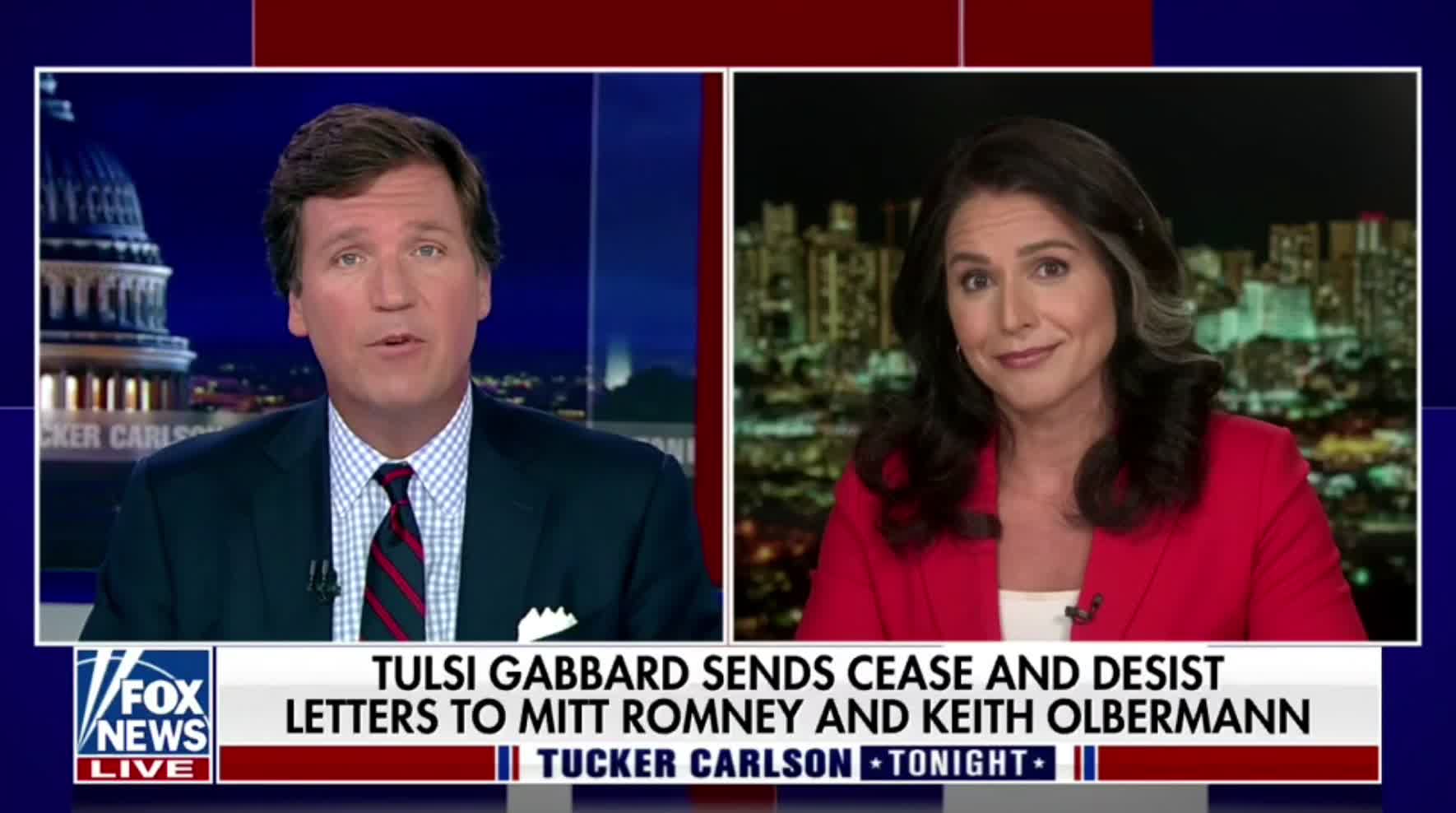 Tulsi Gabbard says she sent cease and desist letters to Mitt Romney and Keith Olbermann after she was called a traitor