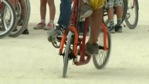 Riding a bike "side-saddle"