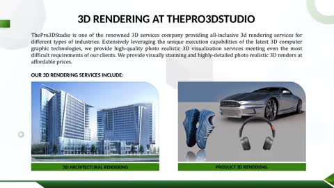 Get Affordable 3D Rendering Services at ThePro3DStudio