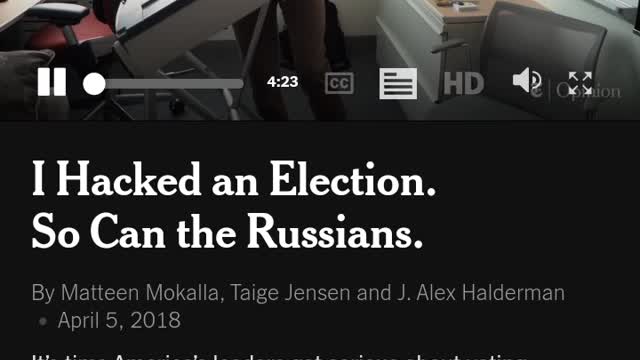 The NY Times exposed vulnerability of election machines