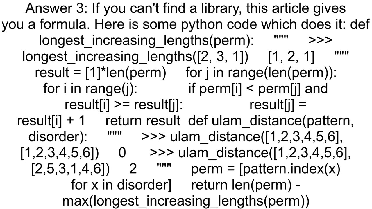 an ulam distance in python