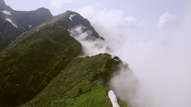 The top of green mountains of Norway FHD