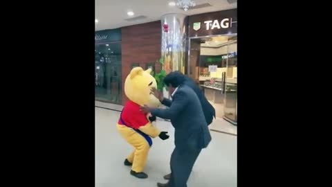 Funny Teddy Bear prank in a mall