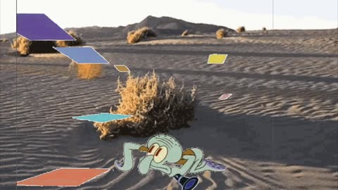 Squidward Is Playing With Tiles In The Desert 🏜️