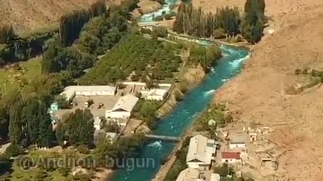 Top view of the Uzbek village.