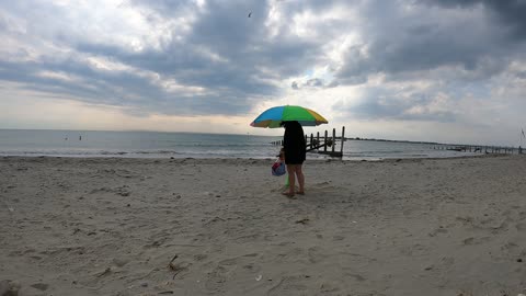 Setting up to spend time on a beach