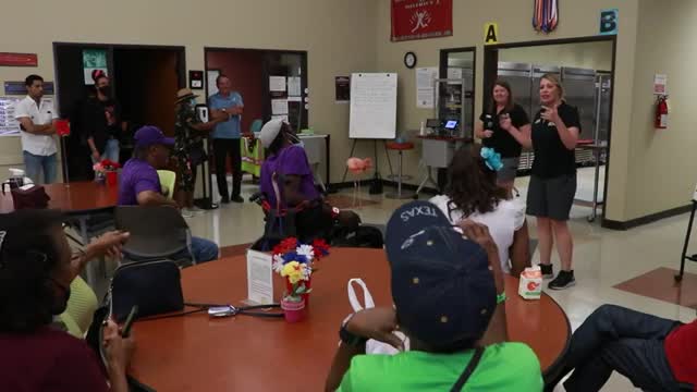 San Antonio Zoo's Mango the flamingo visits senior center