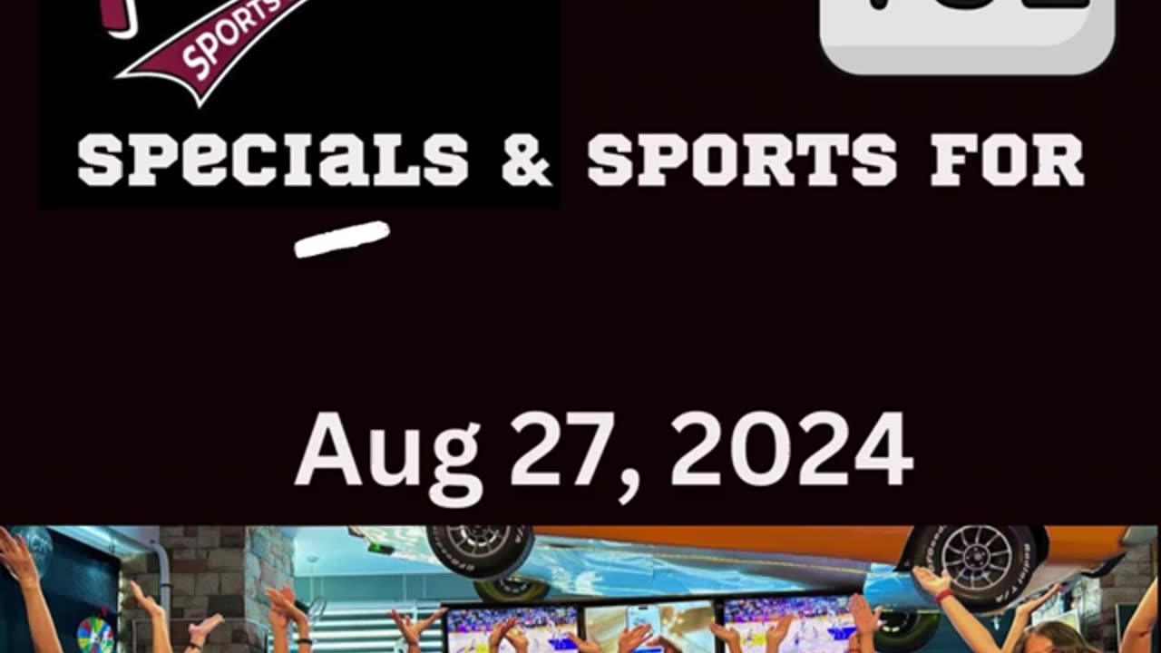 T-Backs Sports Bar and Grill Sports Schedule and free beer/soda for Tuesday Aug 27, 2024