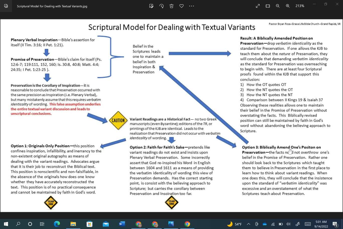 1) Thoughts On The TCC: Forging A Scriptural Model For Dealing With Textual Variants