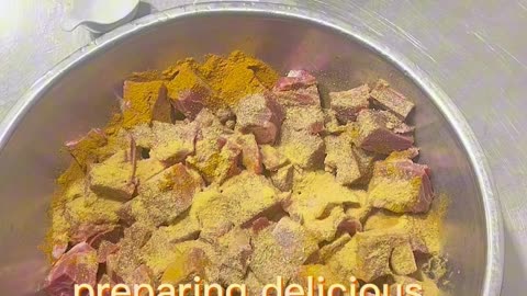 Cooking Curry Goat