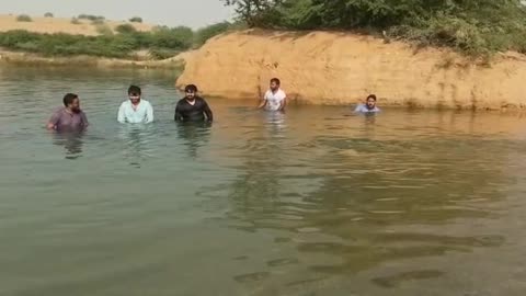 Swimming challenge at Thaddo dam spill way❤🏊