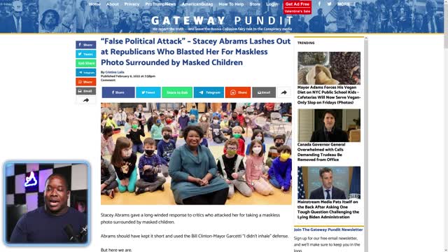 Stacey Abrams PANICS And DELETES Photo Of Her Surrounded by Masked Children