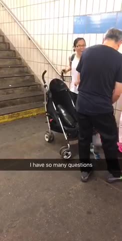Women with vegetable in baby stroller