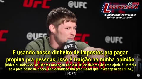 Lutador do UFC perguntado sobre a Guerra na Ucrânia dá resposta épica.