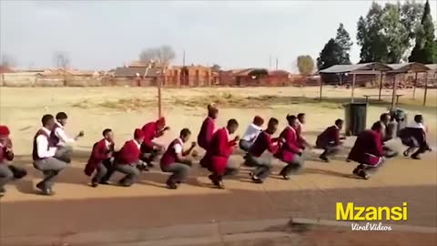 South African school kids dance to amapiano