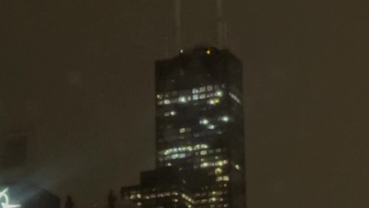 Lighting Strikes Willis Tower in Chicago