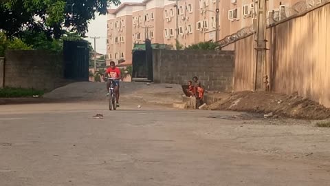 Teenager Riding a Bicycle Professionally