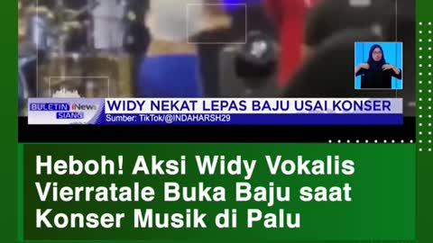 Heboh! Aksi Widy Vokalis Vierratale Buka Baju saatKonser Musik di Palu