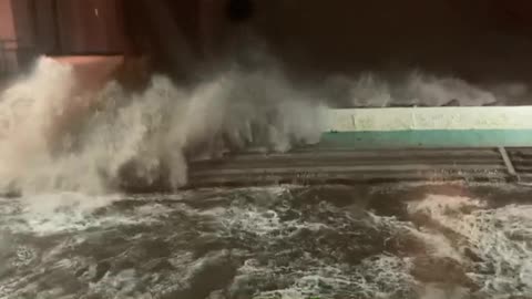 Typhoon in Jeju Island, Korea