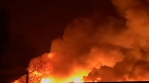 The publishing house "Prosvyasheniye" (engl. "Enlightenment") was burning near Moscow at night