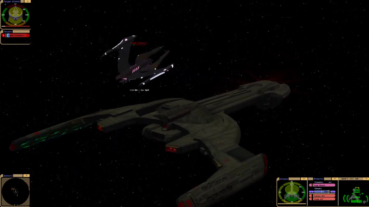 Klingon Heavy Engages Lone Dominion Cruiser