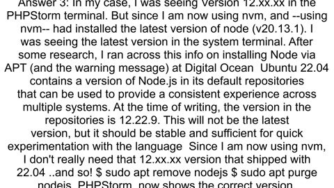 PhpStormWebStorm terminal shows old NPM version